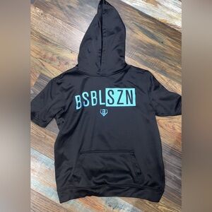 BSBLSZN Kids Black Hoodie with Blue Accents